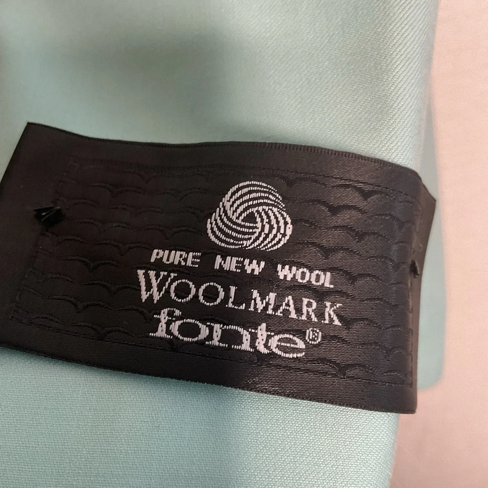 Fonte Mint Green Wool Blazer Mens Size 48 Gold‎ Embroidery Mandarin Stand Collar